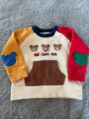 Miki House Cream & Multi-Color Teddy Bear Applique Pullover for Kids
